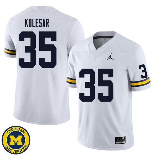 Men University of Michigan #35 Caden Kolesar White High School Jersey